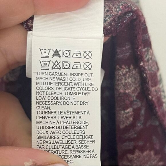 Lucky Brand Top Medium Floral V-neck 3/4 Sleeve Multicolor Boho Casual Spring - Picture 6 of 7